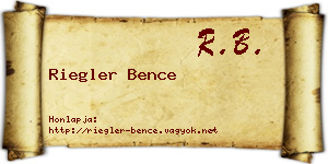 Riegler Bence névjegykártya